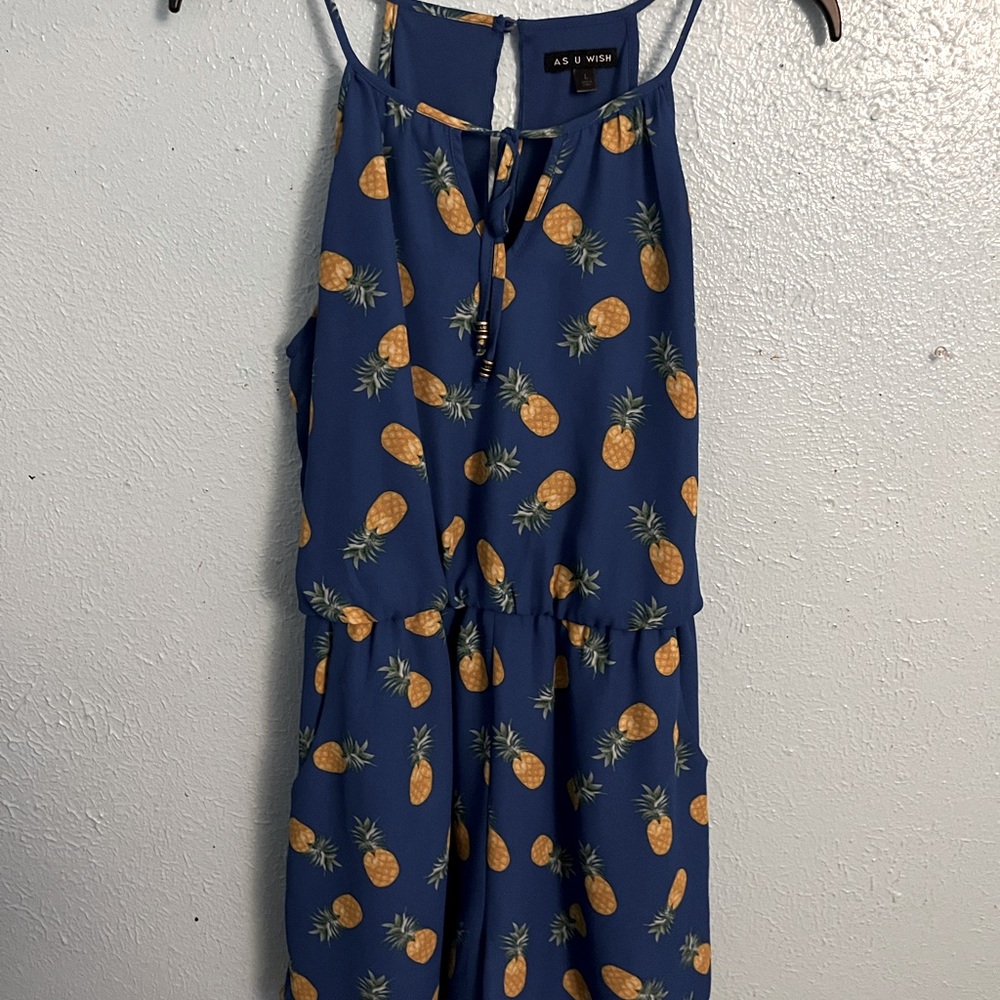 Blue pineapple romper